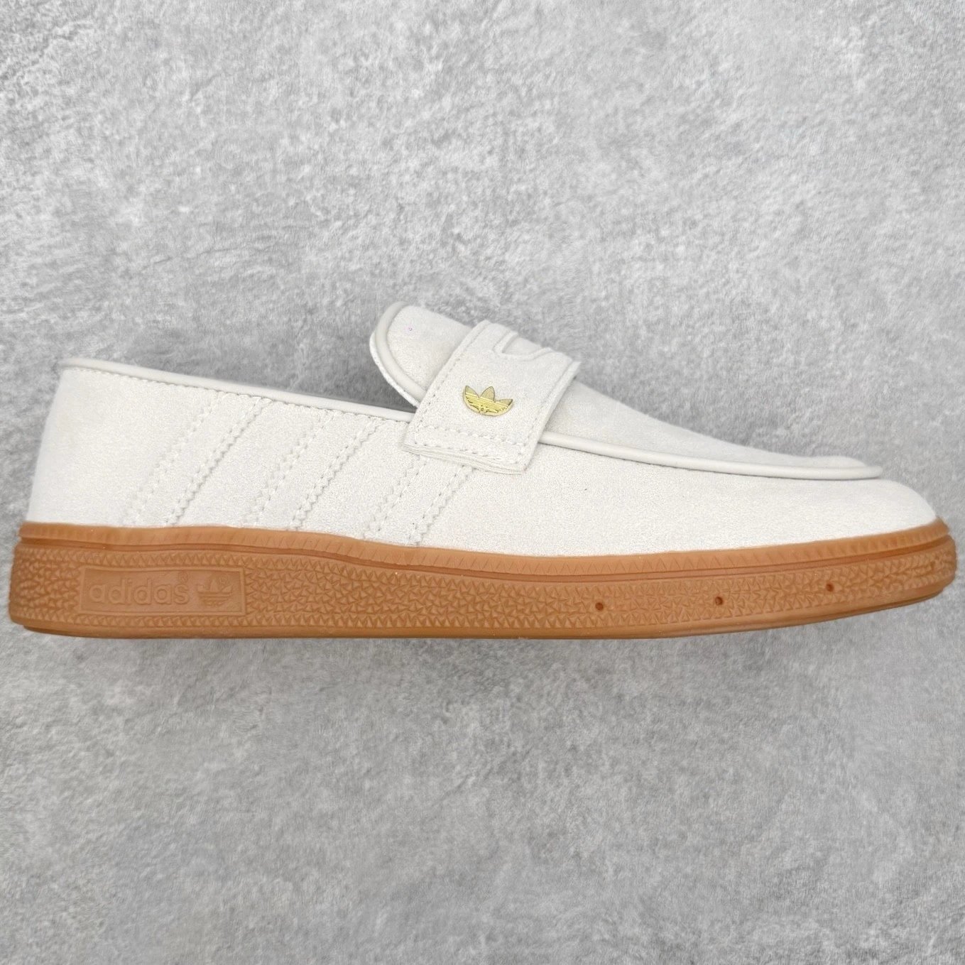 Adidas Sneakers Slip-On Loafers with Three Stripes — white