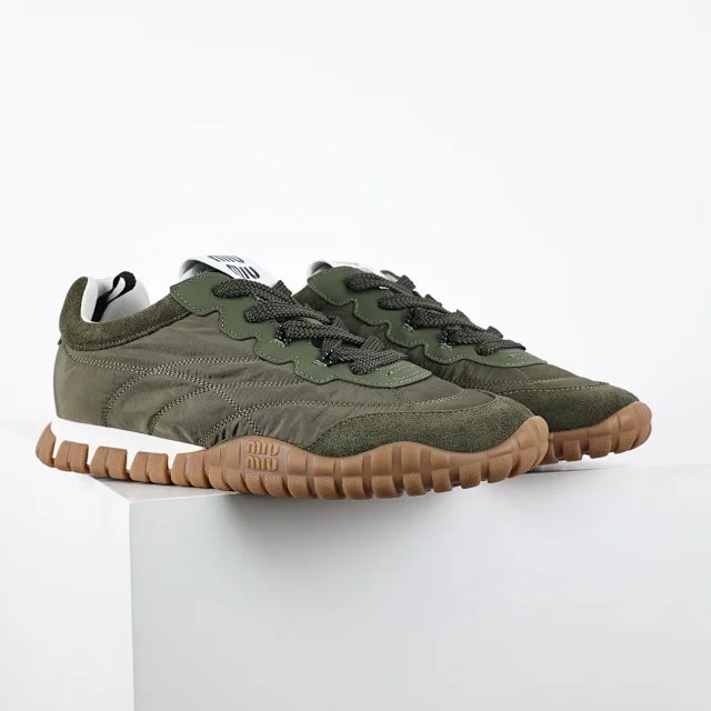 Miu Sneakers Nylon and suede lug-sole product detail image 30