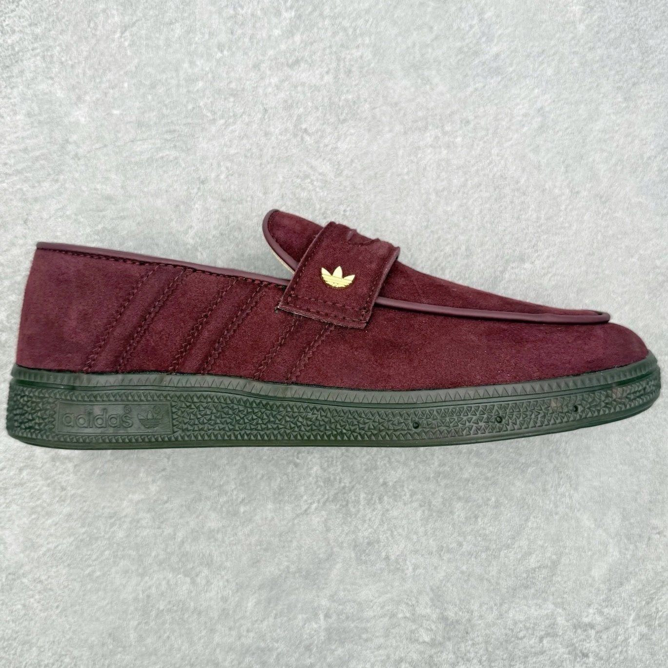 Adidas Sneakers Slip-On Loafers with Three Stripes — Red