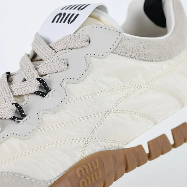 Miu Sneakers Nylon and suede lug-sole product detail image 6