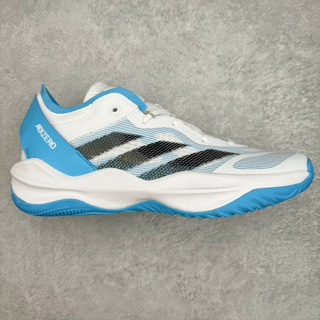 Adidas Sneakers Adizero Basketball — White and blue