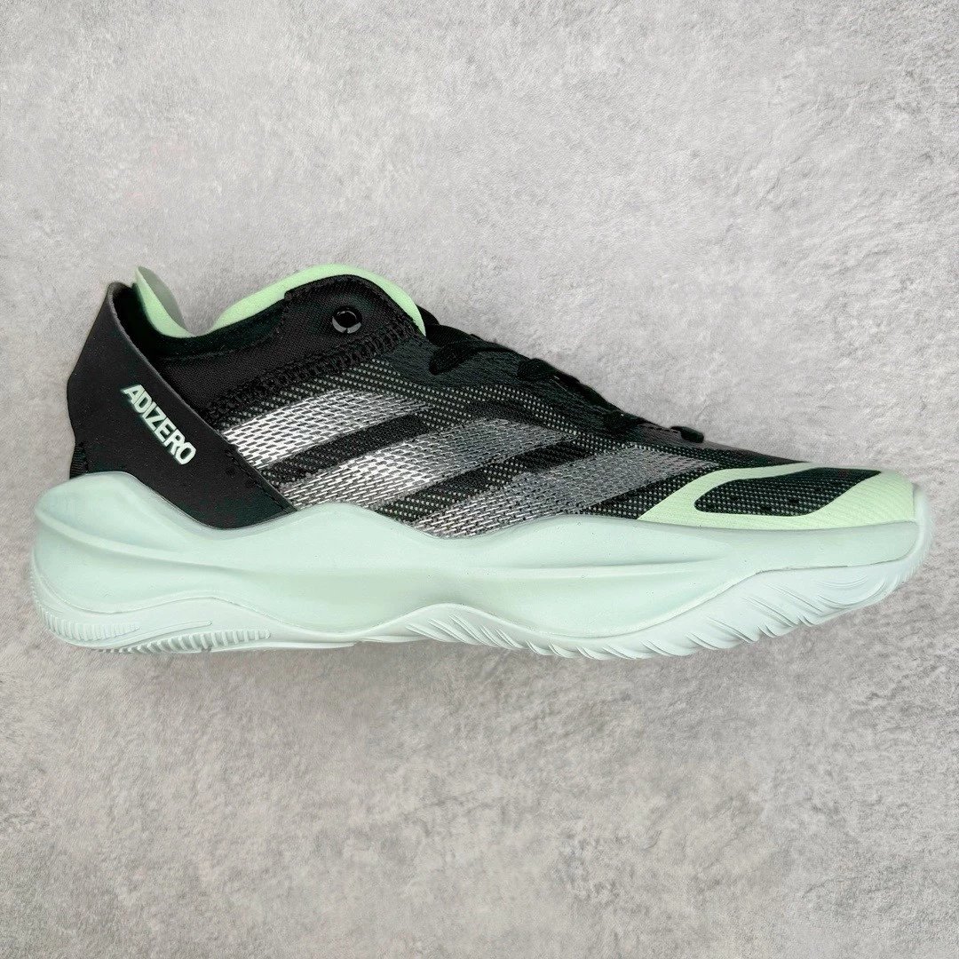 Adidas Sneakers Adizero Basketball — black silver green