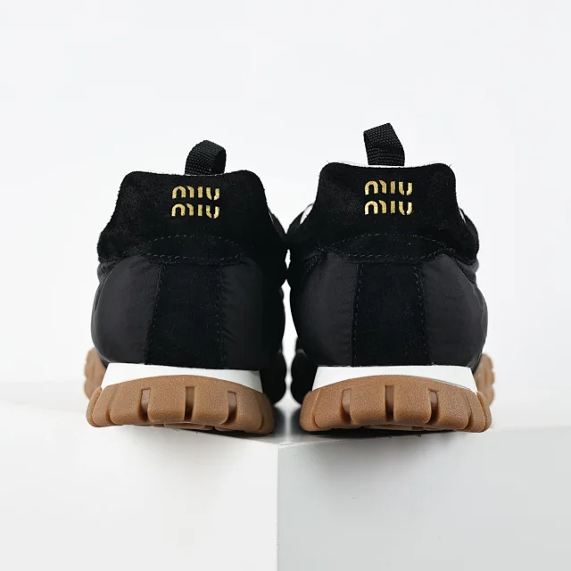 Miu Sneakers Nylon and suede lug-sole product detail image 26