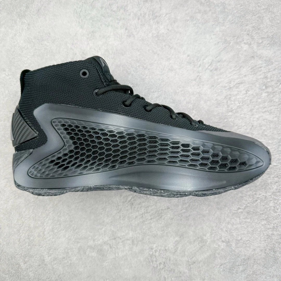 Unbranded Sneakers A.E. 1 high-top basketball shoes with honeycomb side panels — Black Grey High-top