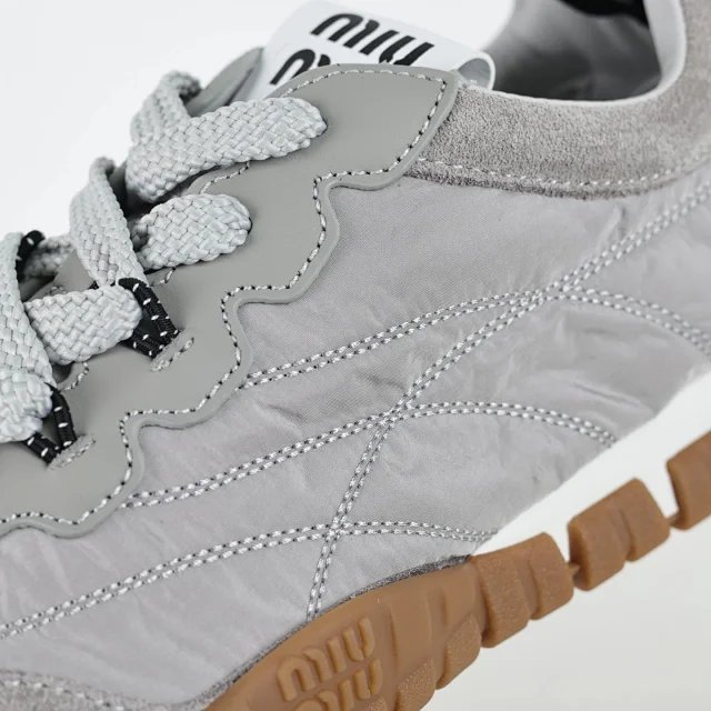 Miu Sneakers Nylon and suede lug-sole product detail image 42