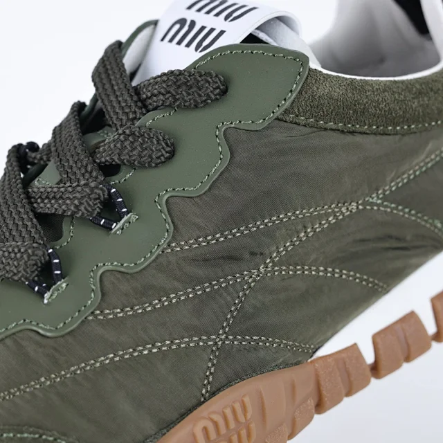 Miu Sneakers Nylon and suede lug-sole product detail image 33