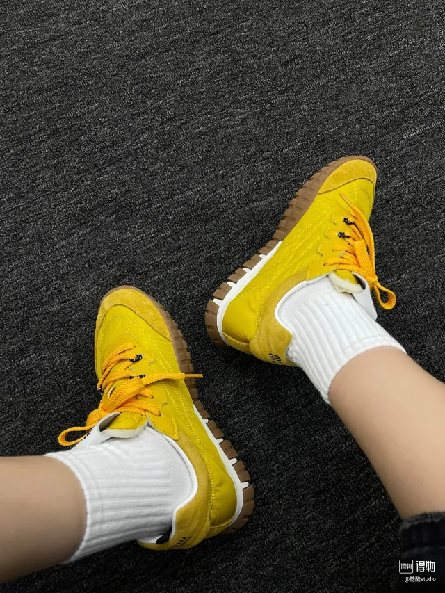 Miu Sneakers Nylon and suede lug-sole product detail image 52