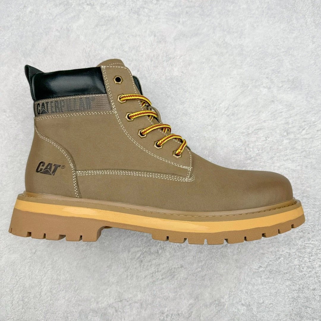 CAT Boots Lace-Up Work — Gray with a black tail