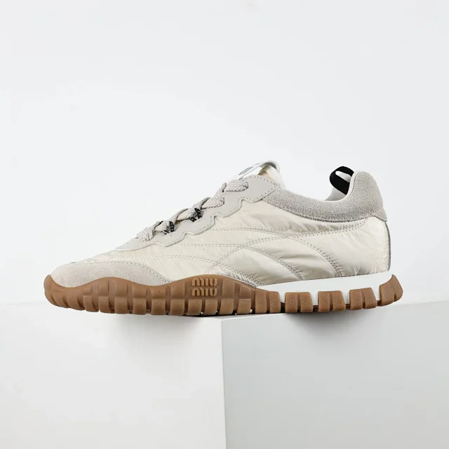 Miu Sneakers Nylon and suede lug-sole product detail image 9