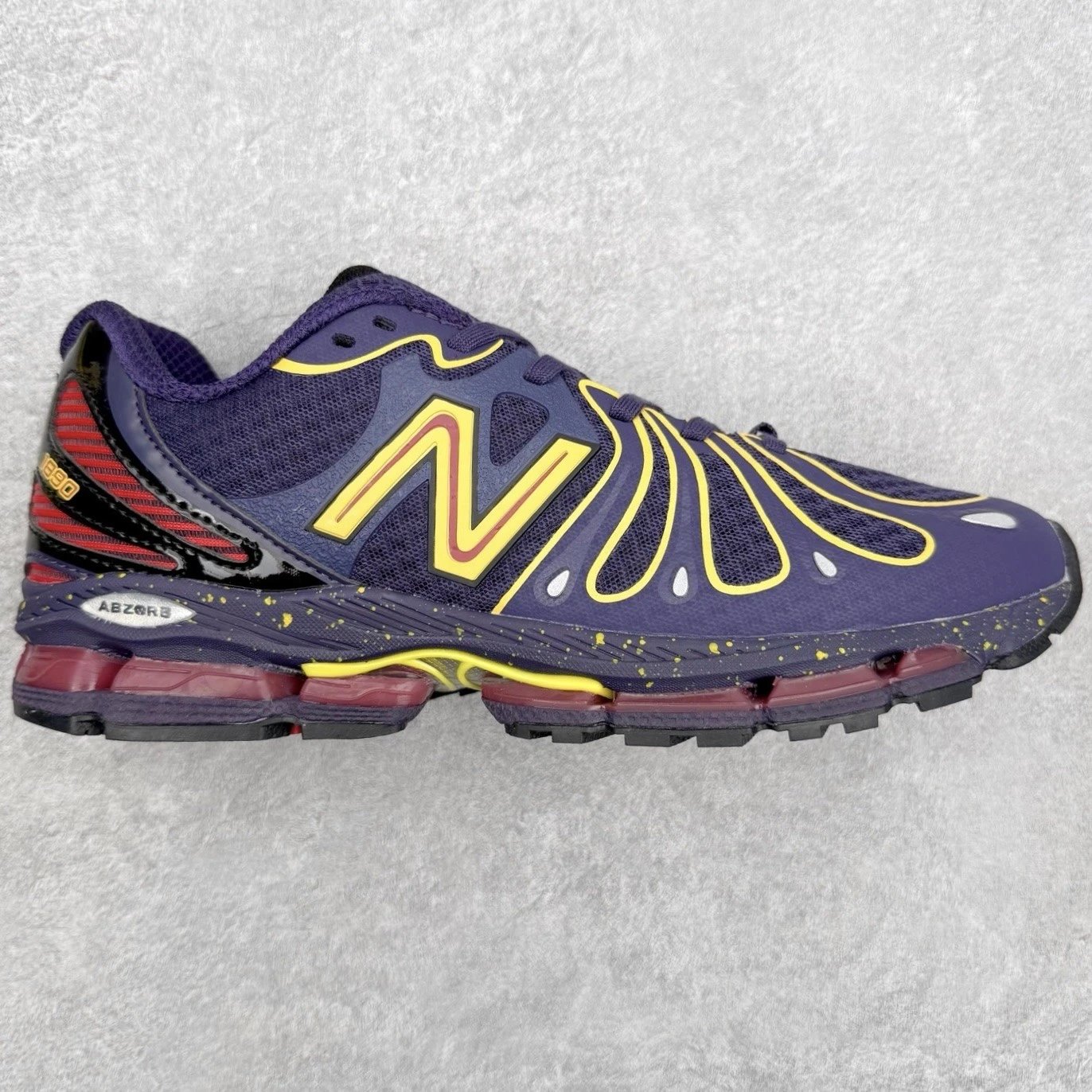 Unbranded Sneakers 1890 low-top mesh with segmented cushioning sole — Purple yellow