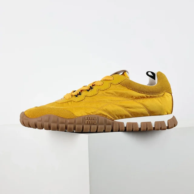 Miu Sneakers Nylon and suede lug-sole product detail image 18