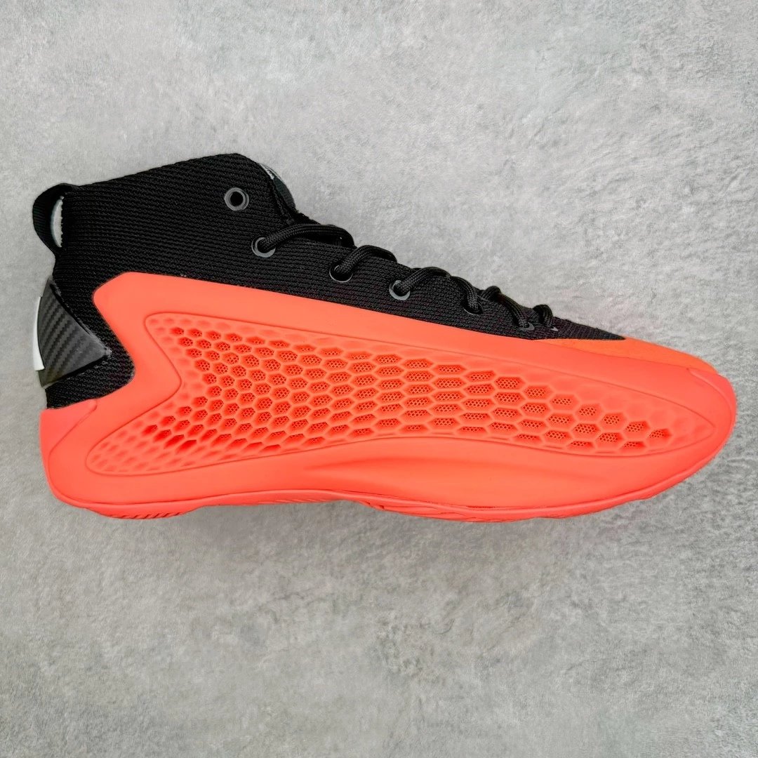 Unbranded Sneakers A.E. 1 high-top basketball shoes with honeycomb side panels — Black Orange High-top