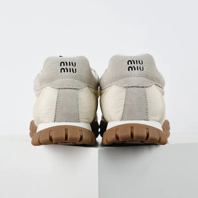 Miu Sneakers Nylon and suede lug-sole product detail image 8