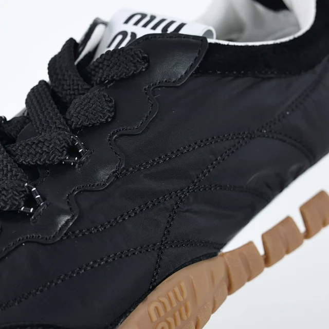 Miu Sneakers Nylon and suede lug-sole product detail image 24