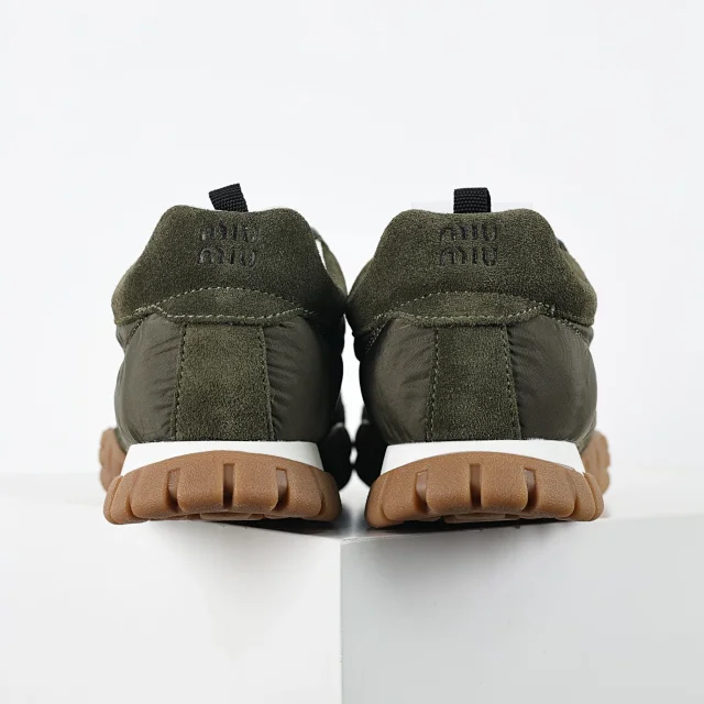 Miu Sneakers Nylon and suede lug-sole product detail image 35