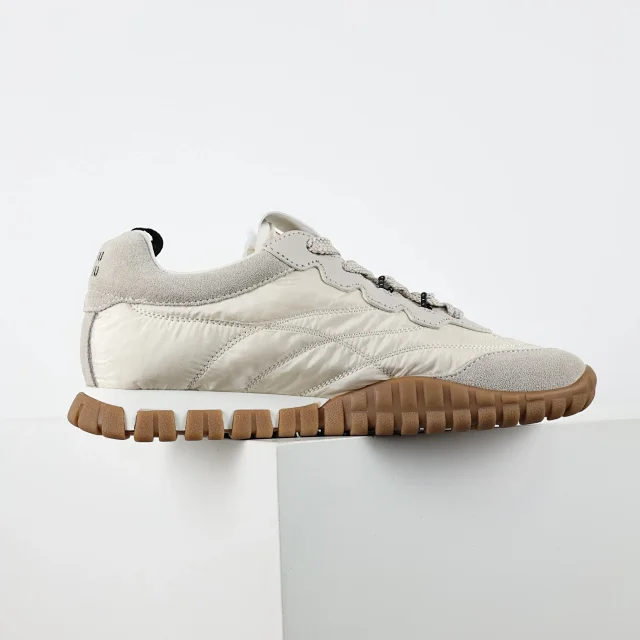 Miu Sneakers Nylon and suede lug-sole product detail image 7