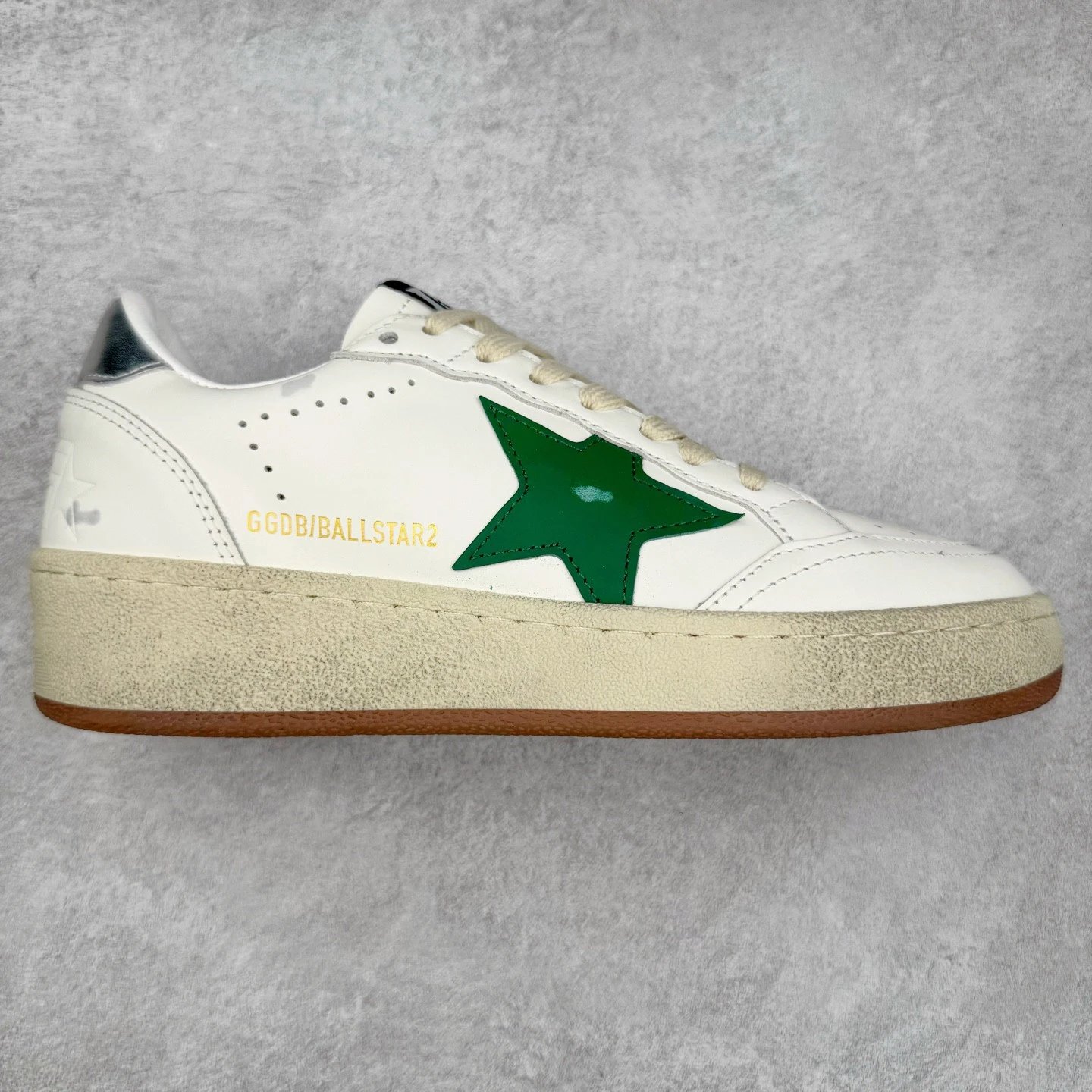 Golden Goose Sneakers Ball Star low-top star-appliqué — Green Heart Silver Tail