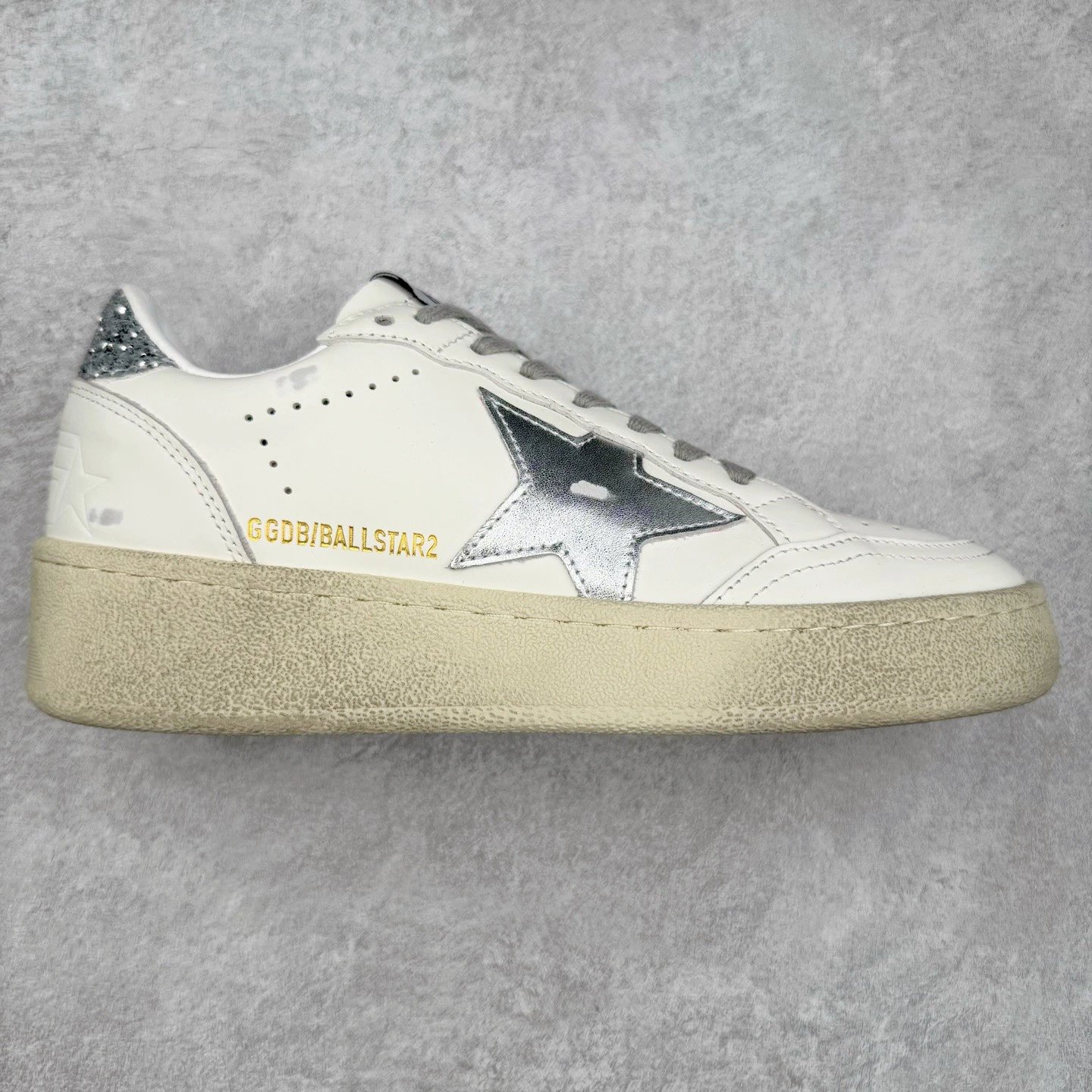 Golden Goose Sneakers Ball Star low-top star-appliqué — Silver Heart Flash Tail