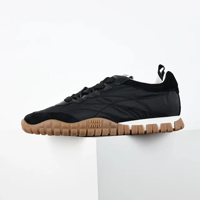 Miu Sneakers Nylon and suede lug-sole product detail image 27