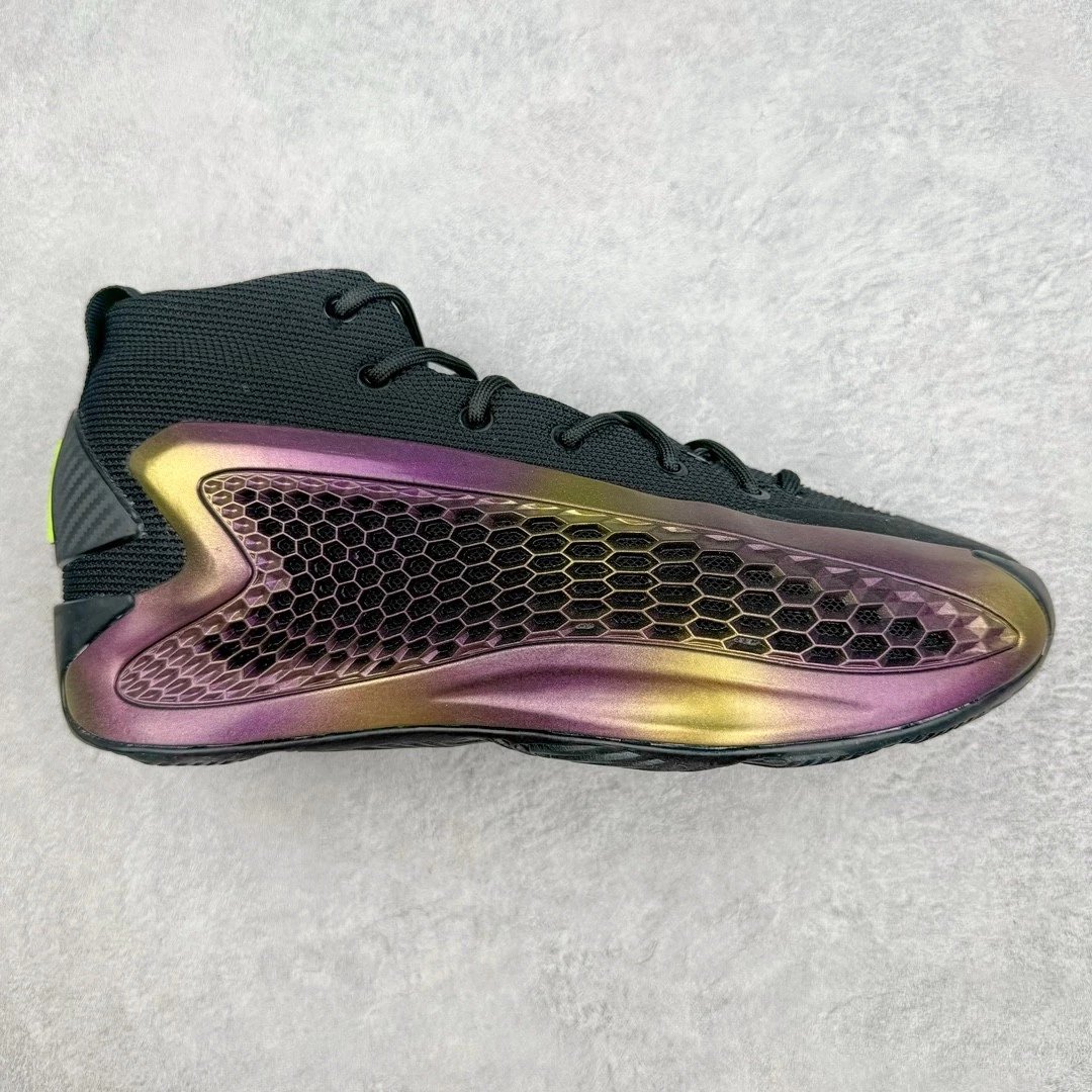 Unbranded Sneakers A.E. 1 high-top basketball shoes with honeycomb side panels — Black Zijin High-top