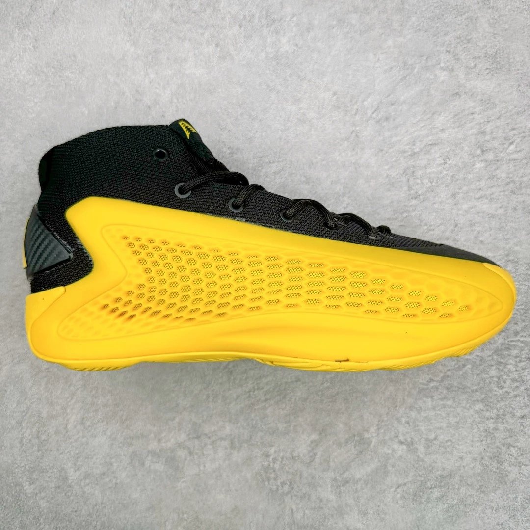 Unbranded Sneakers A.E. 1 high-top basketball shoes with honeycomb side panels — Black Yellow High-top