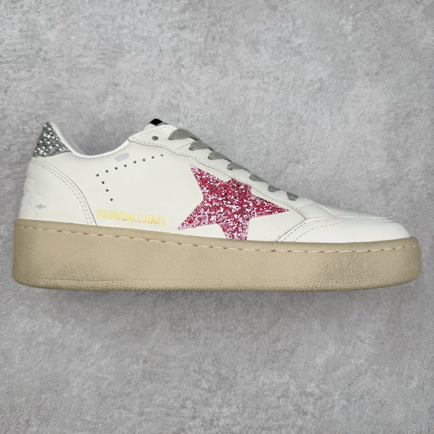 Golden Goose Sneakers Ball Star low-top star-appliqué — Red Flash Heart Silver Flash Tail
