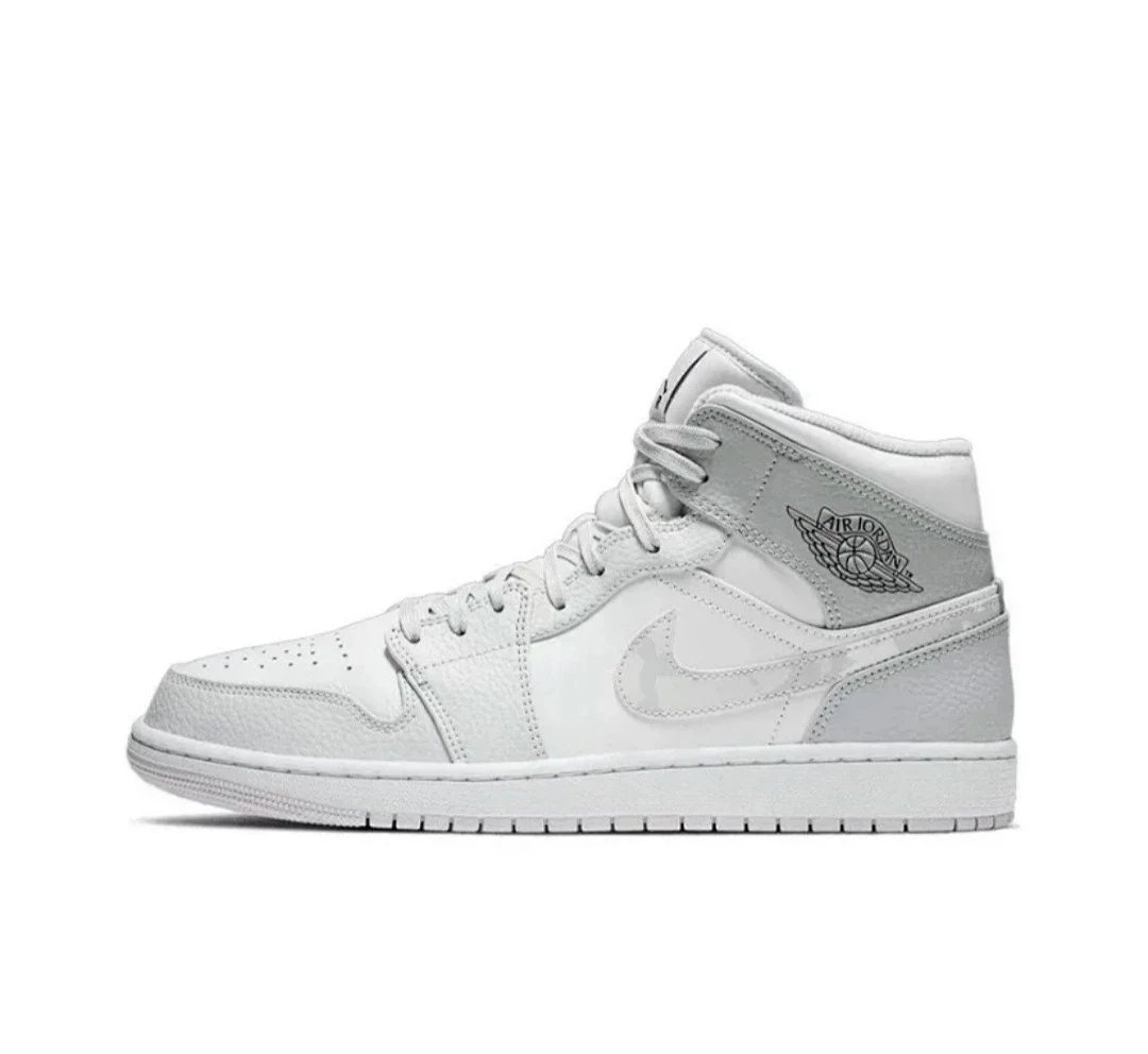 Nike Sneakers Air Jordan 1 Mid — White and gray camouflage