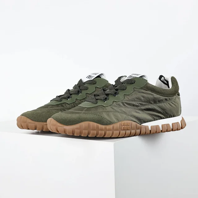 Miu Sneakers Nylon and suede lug-sole product detail image 28