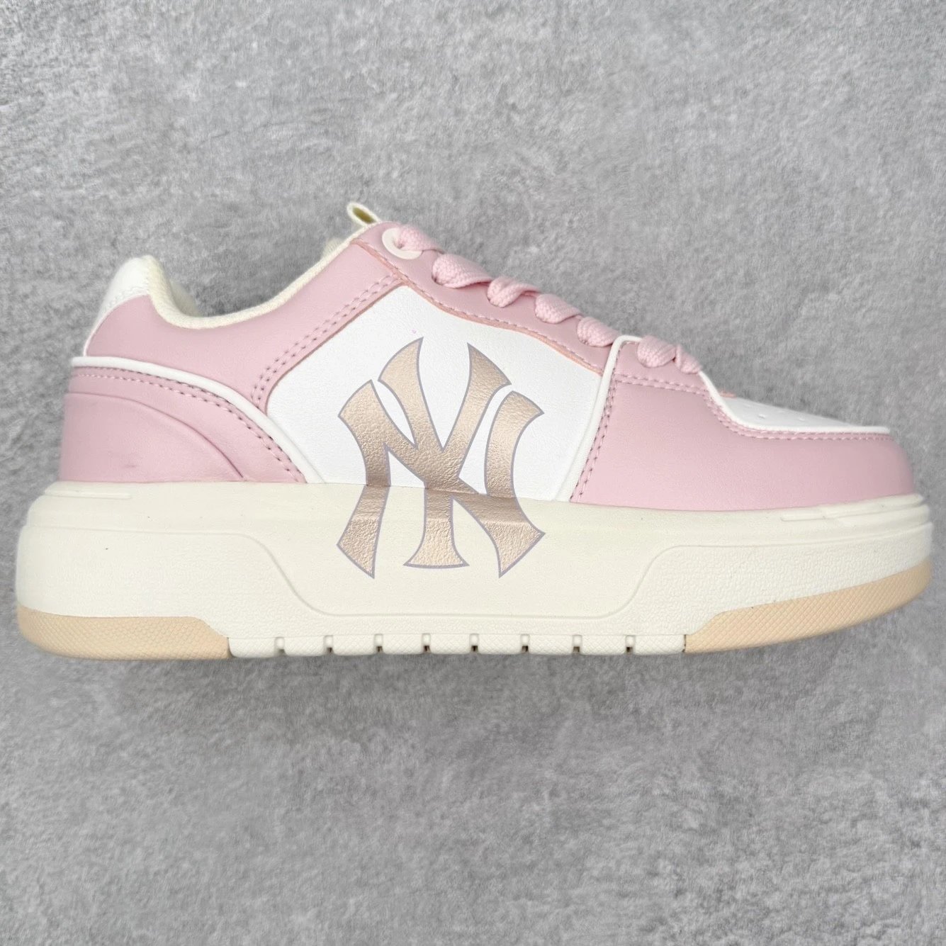 MLB Sneakers Low-Top Platform Baseball-Team Logo — Pink