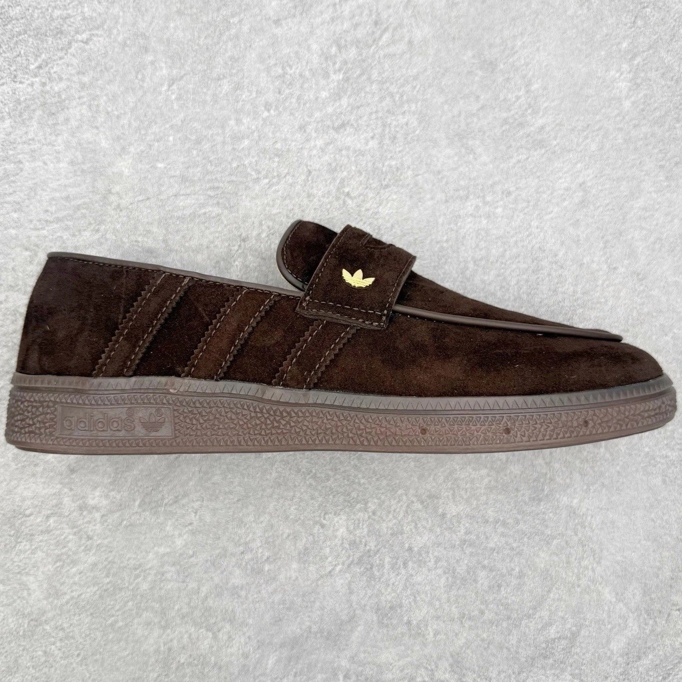 Adidas Sneakers Slip-On Loafers with Three Stripes — Coffee color
