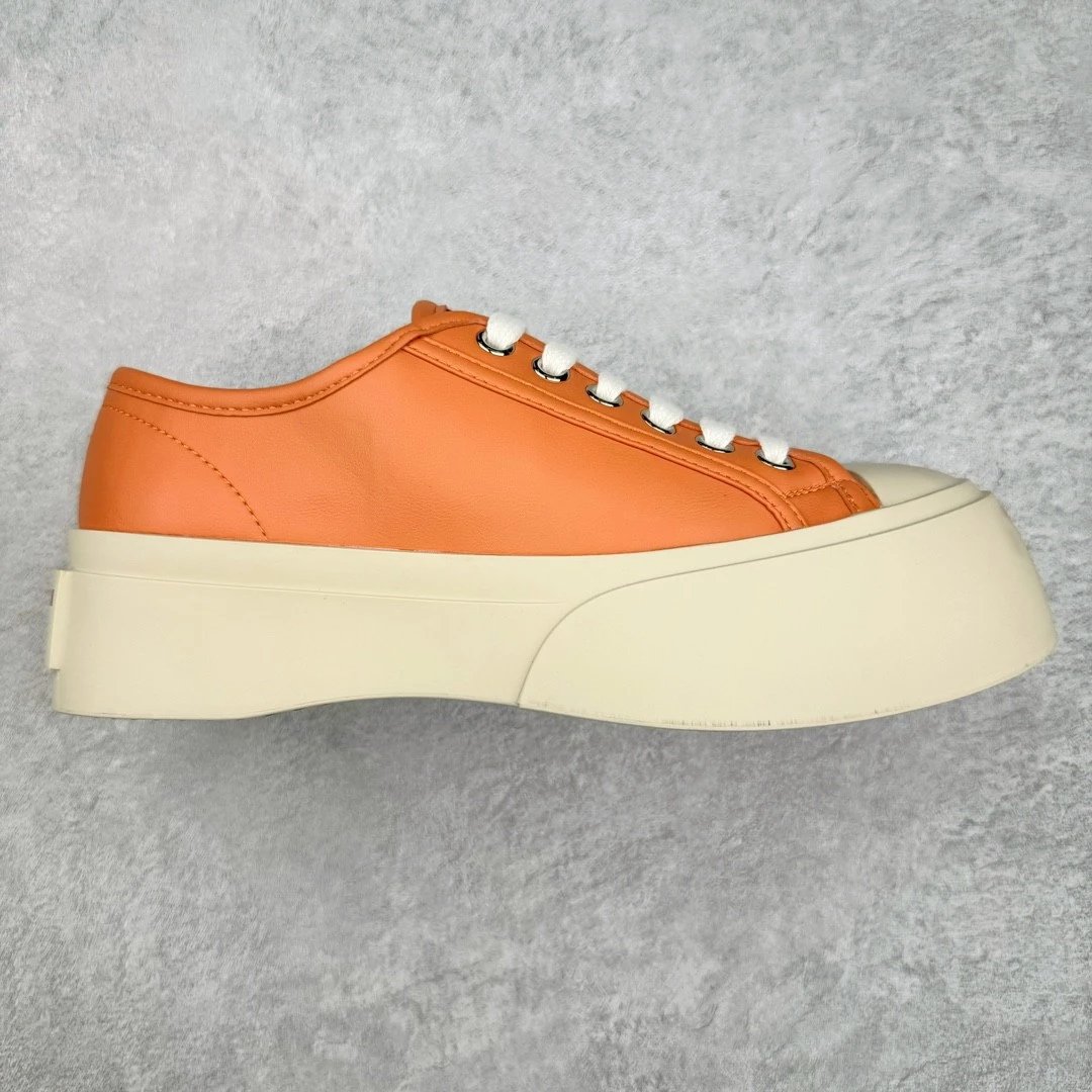 Unbranded Sneakers Platform Hook-and-Loop Mary Jane — Orange leather
