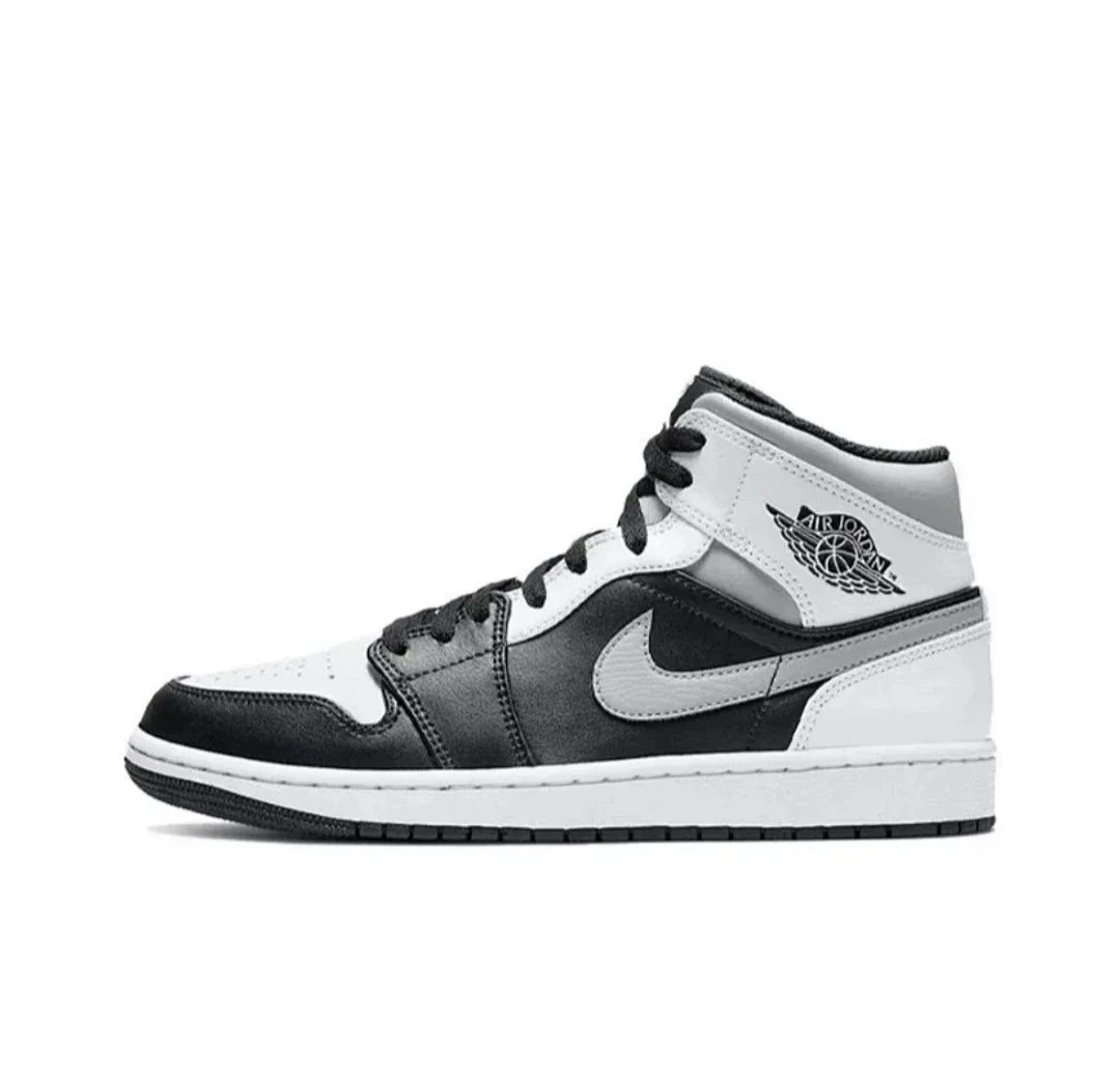 Nike Sneakers Air Jordan 1 Mid — Black, white, and gray shadows