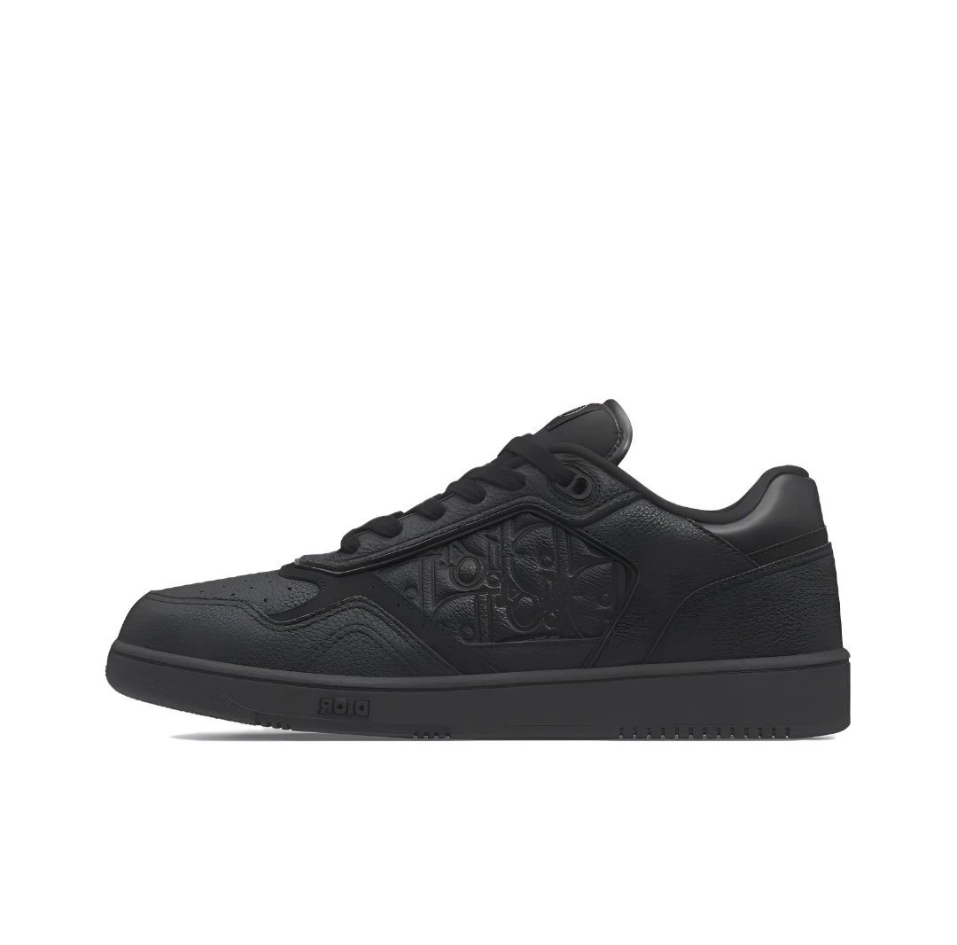 Dior Sneakers B27 low-top with Oblique panels — pure black low side 3 SN272ZAY_H 000