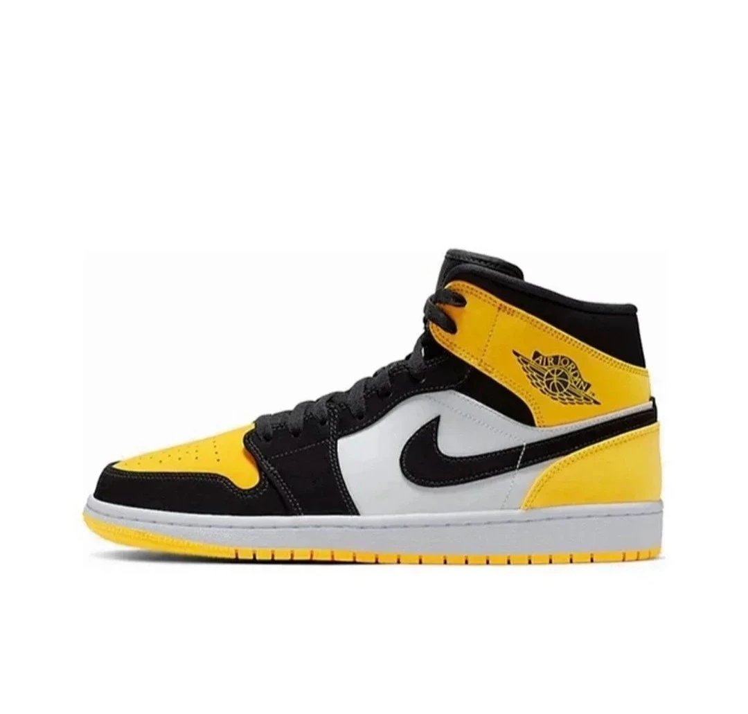 Nike Sneakers Air Jordan 1 Mid — pikachu black and yellow toe