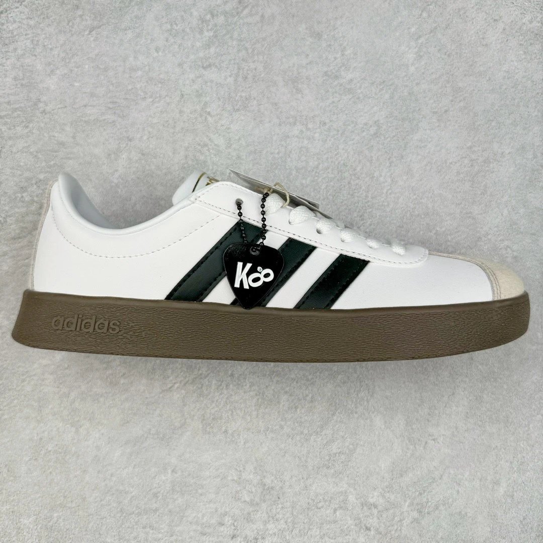 adidas Sneakers VL Court Lifestyle 2.0 Low-Top Three-Stripe — Black and white