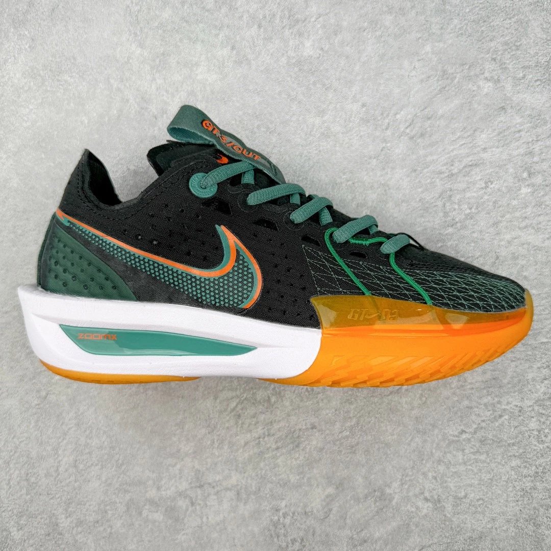 Nike Sneakers Air Zoom GT Cut 3 Basketball Shoes — black green orange