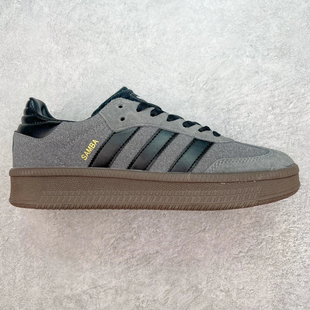 Unbranded Sneakers Samba platform with three-stripe side panels — Dark gray-black