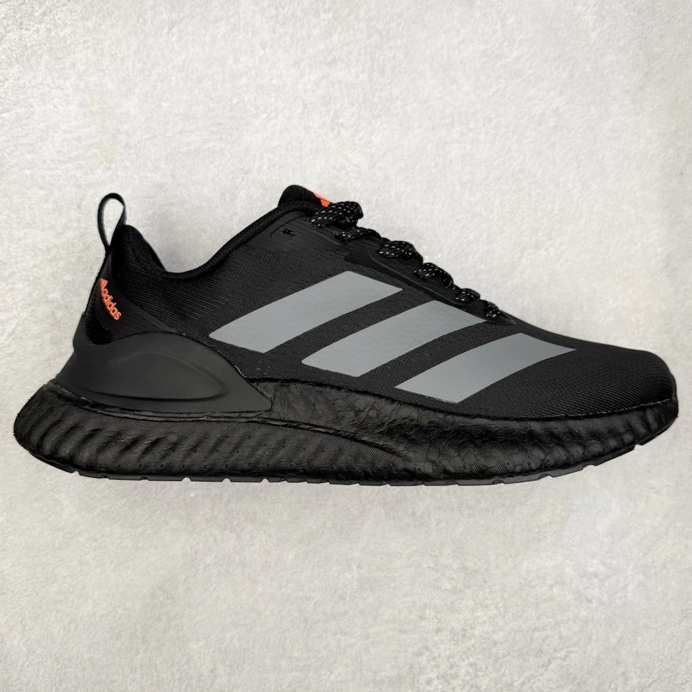 Adidas Sneakers Low-top three-stripe knit with textured foam soles — Black
