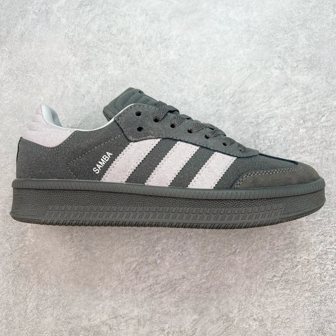 Unbranded Sneakers Samba platform with three-stripe side panels — Dark gray