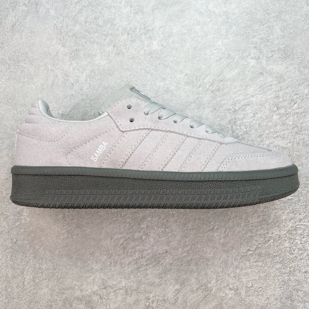 Unbranded Sneakers Samba platform with three-stripe side panels — gray