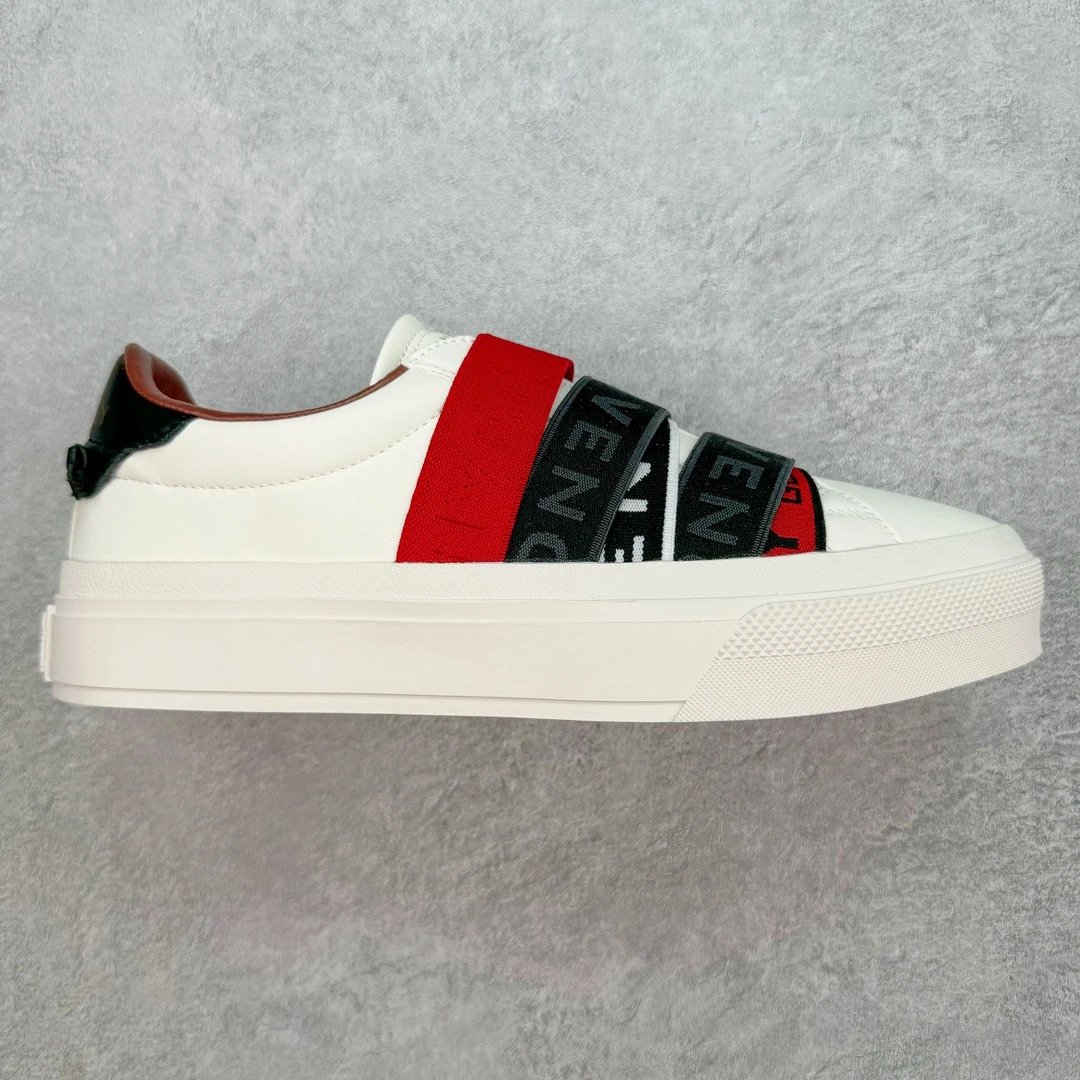 Givenchy Sneakers Low-top with logo elastic cross straps — White, black, and red