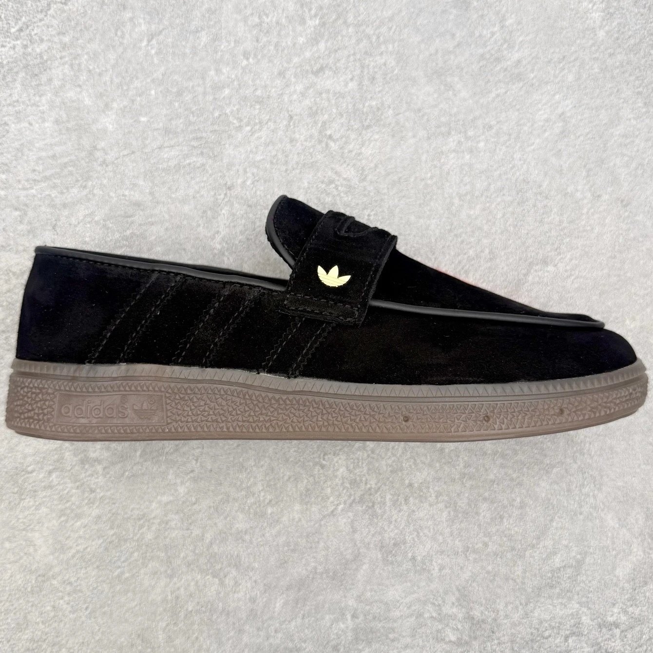 Adidas Sneakers Slip-On Loafers with Three Stripes — Black