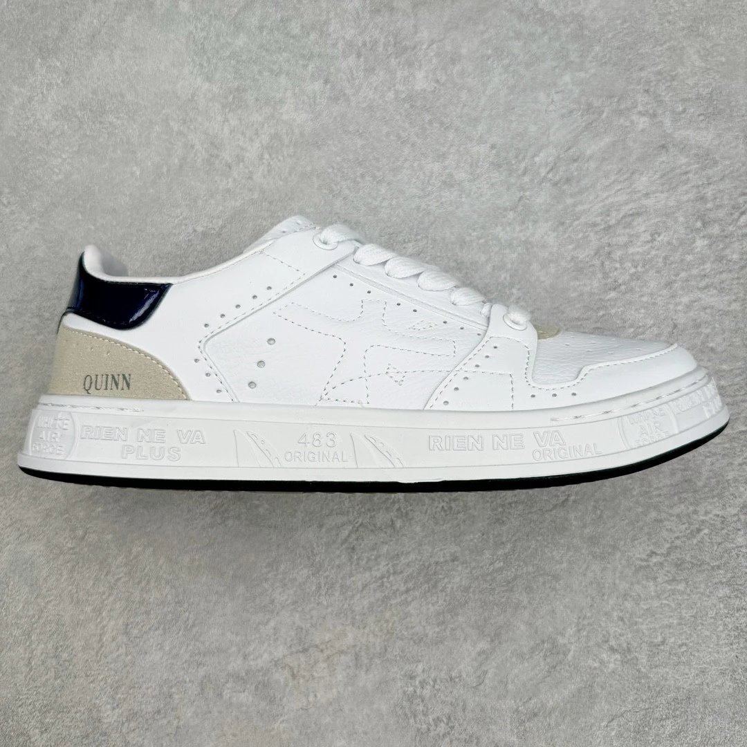 QUINN Sneakers Low-top lace-up with embossed graphic sole — White with a black tail