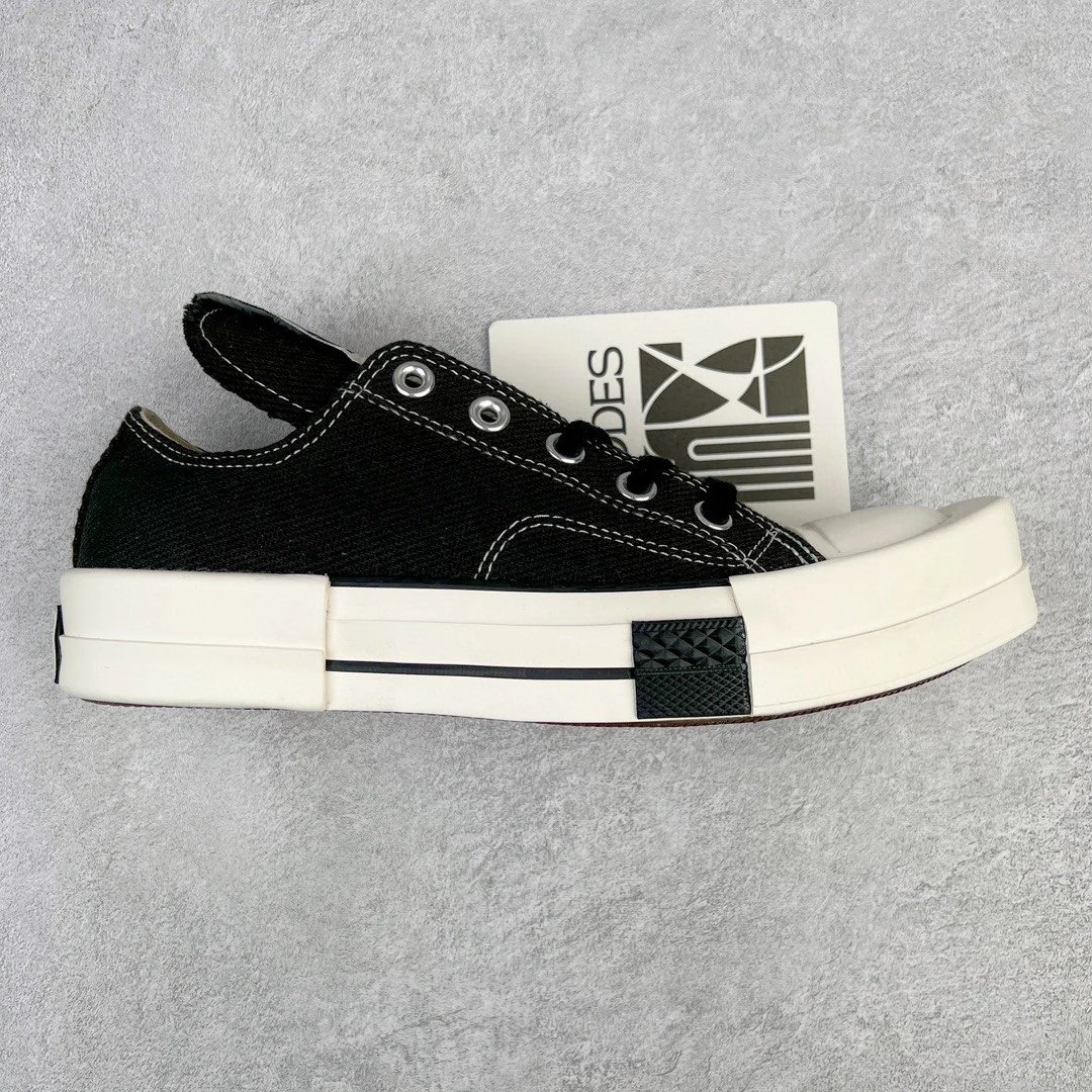Unbranded Sneakers Platform lace-up with contrast toe caps — Black Square Head Low