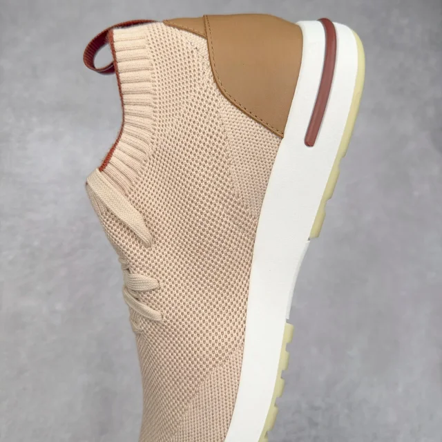 Unbranded Sneakers Knit Sock with Leather Heel Panels product detail image 7