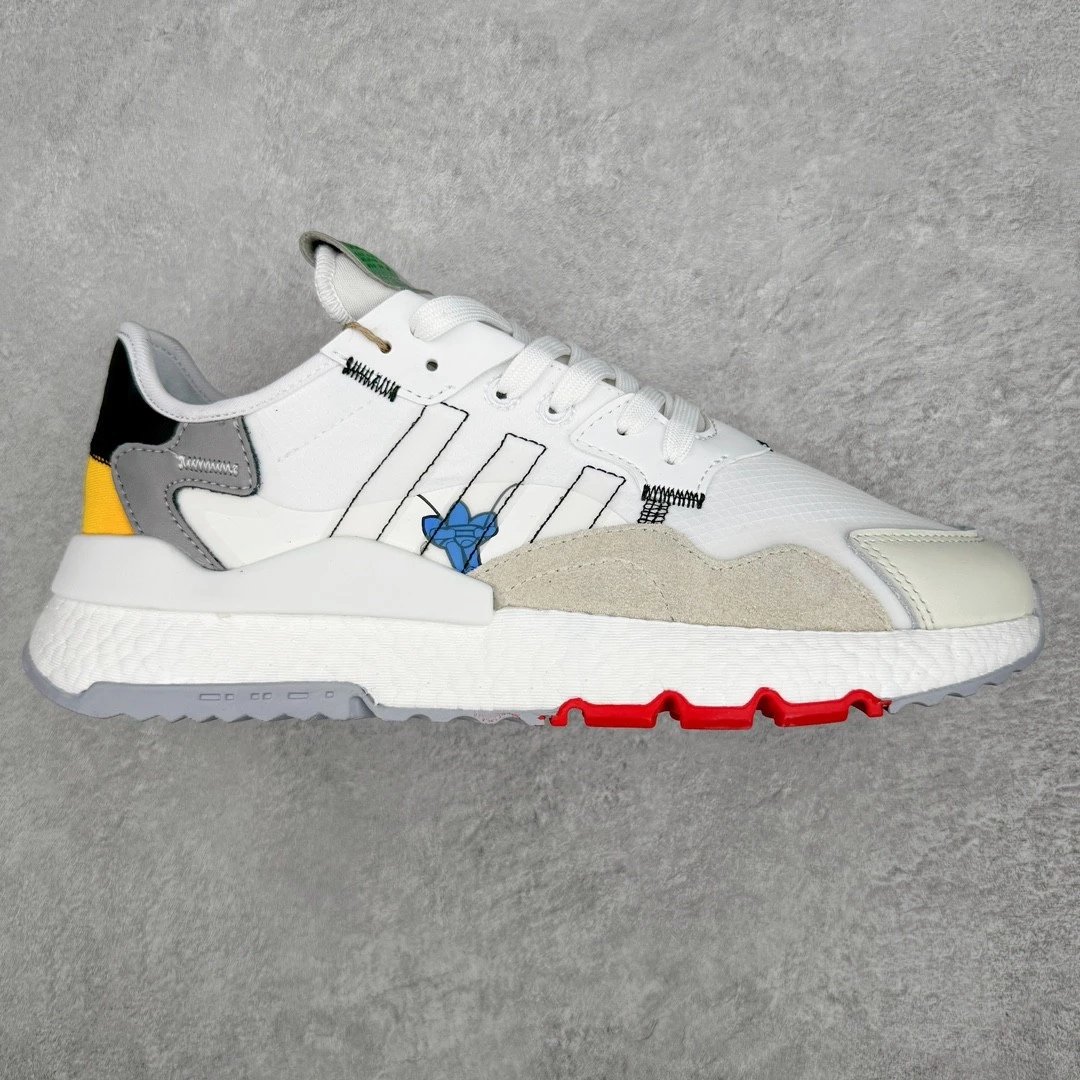 adidas Sneakers Nite Jogger — White, gray, and black