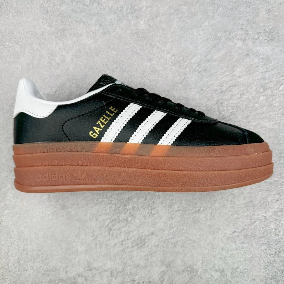Adidas Sneakers Gazelle Bold platform — Black and white raw rubber