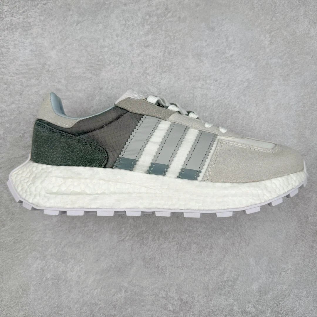 Adidas Sneakers Retropy E5 — Gray, green, and white