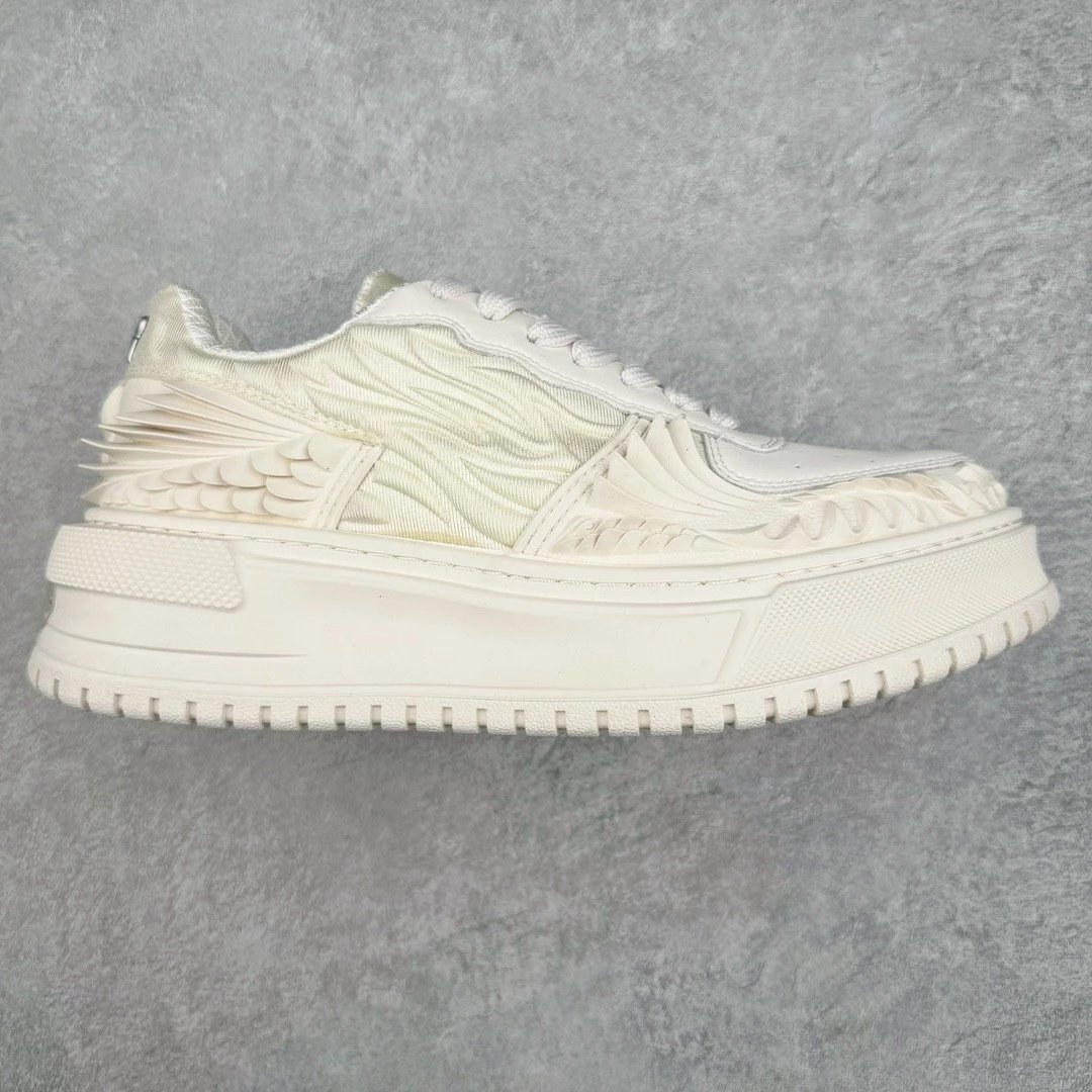 Shootbrand Sneakers Low-Top Wing-Embroidered Platform — white