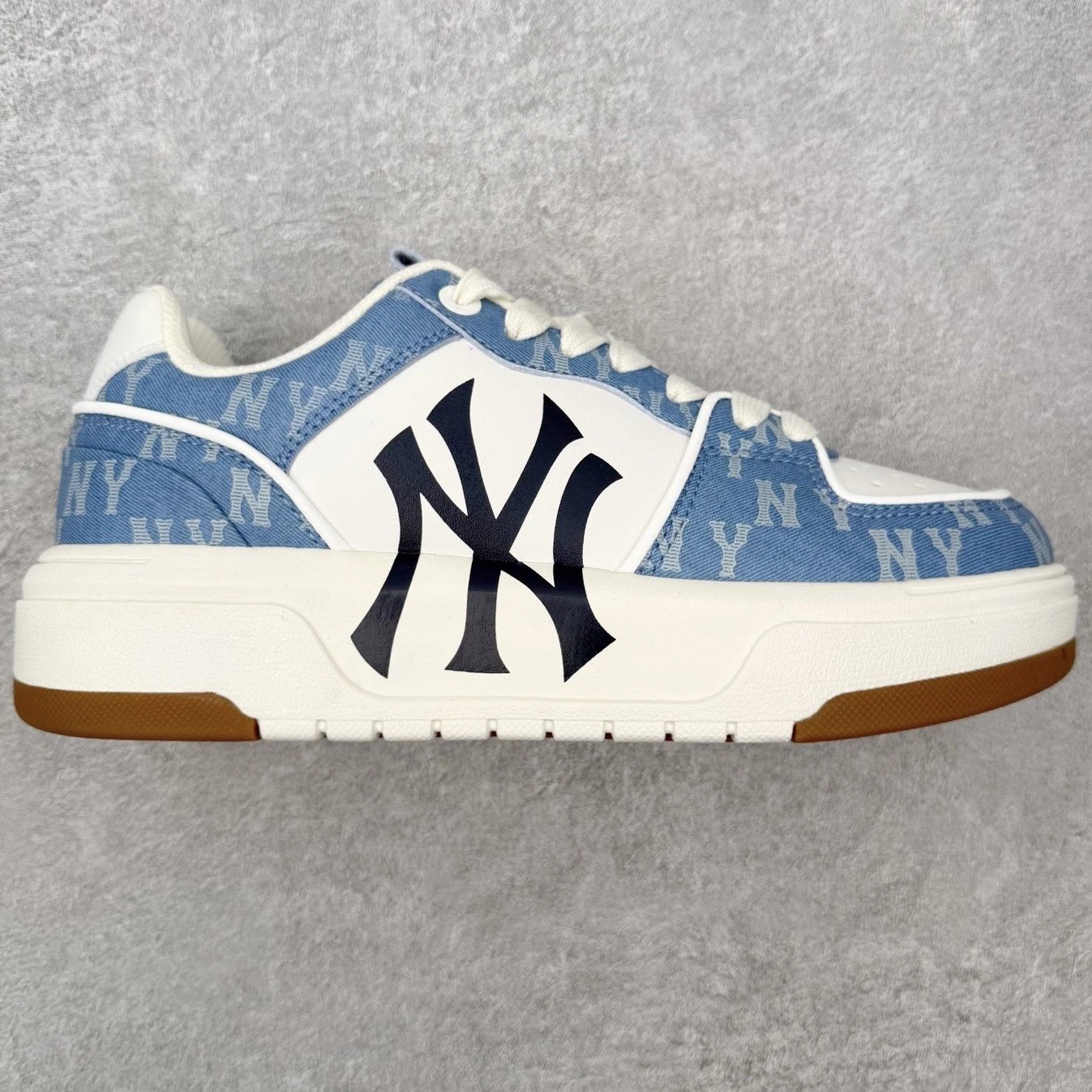 MLB Sneakers Low-Top Platform Baseball-Team Logo — Blue rubber